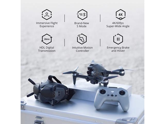 DJI FPV Combo - ファーストパーソンビュードローン UAV クアッドコプター（4Kカメラ、Sフライトモード、超広角150°視野角、HD低遅延伝送、緊急ブレーキ・ホバリング機能搭載）