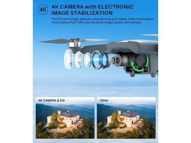 SYMA GPSドローン（4K EIS UHD 90°FOVカメラ、大人初心者向け、FPV RCクアッドコプター、ブラシレスモーター、バッテリー2個（54分飛行）、5GHz伝送、スマート自動帰還、フォローミー）