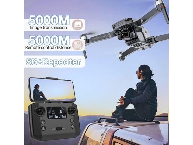 Binygo KF101 MAX GPSドローン（大人向け4Kカメラ、RC距離5000M、3軸ジンバル+EIS+リピーター、5G FPV折りたたみクアッドコプター、ブラシレスモーター、30分飛行時間 6K バッテリー1個）