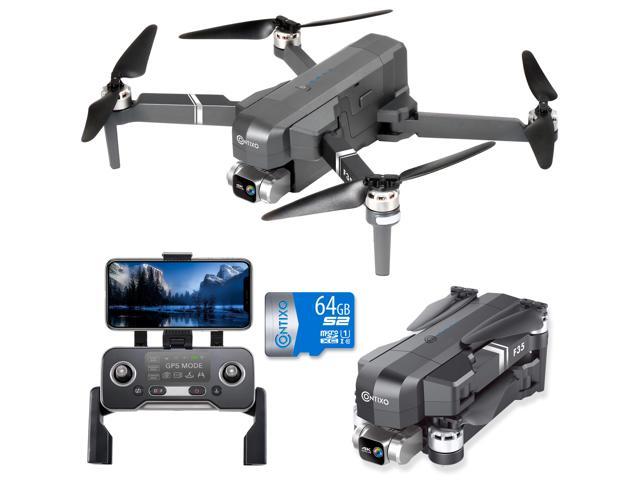 Contixo F35 GPSドローン（4K UHDカメラ、2軸自己安定ジンバル、5G WiFi FPV RCクアッドコプター、大人向けブラシレスドローン、ボーナス64GB SDカードキャリングケース）