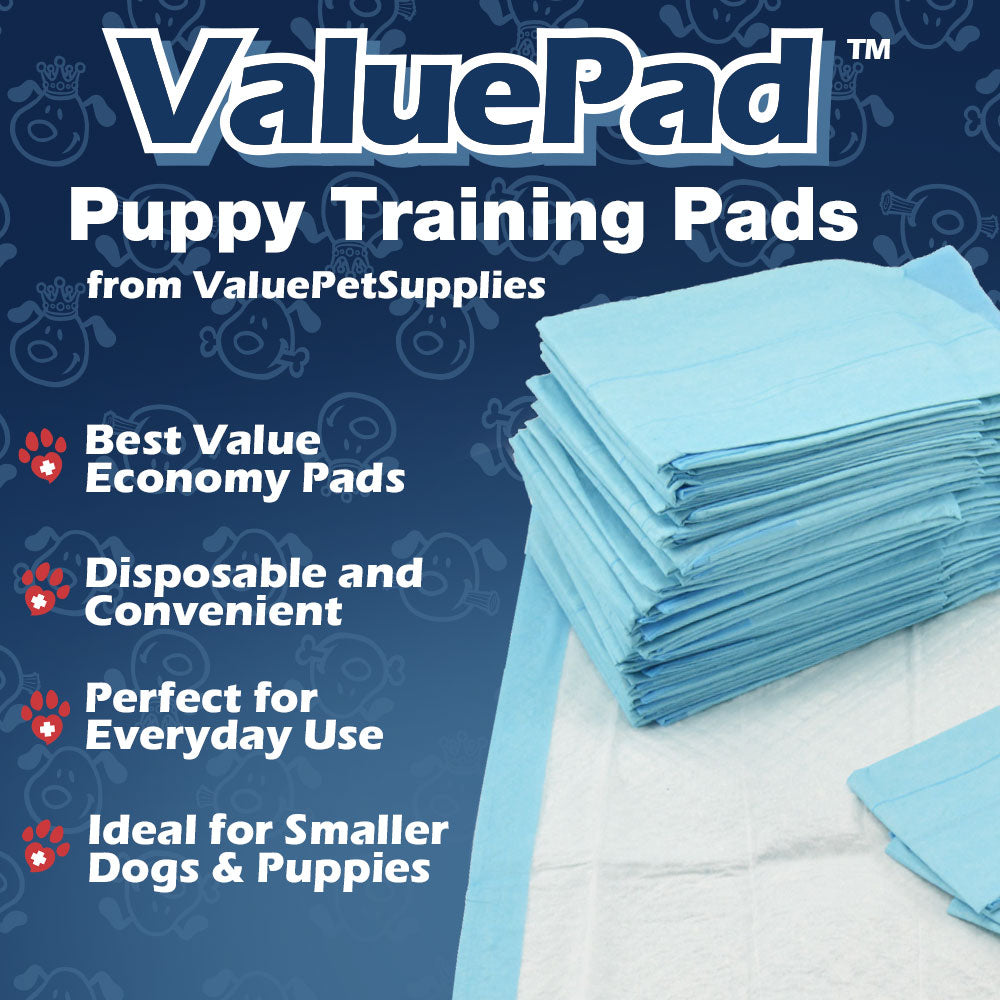 バリューパッド 子犬用トレーニングパッド、小型 17x24インチ、300枚入り - エコノミー犬用トイレトレーニングパッド、防漏5層構造