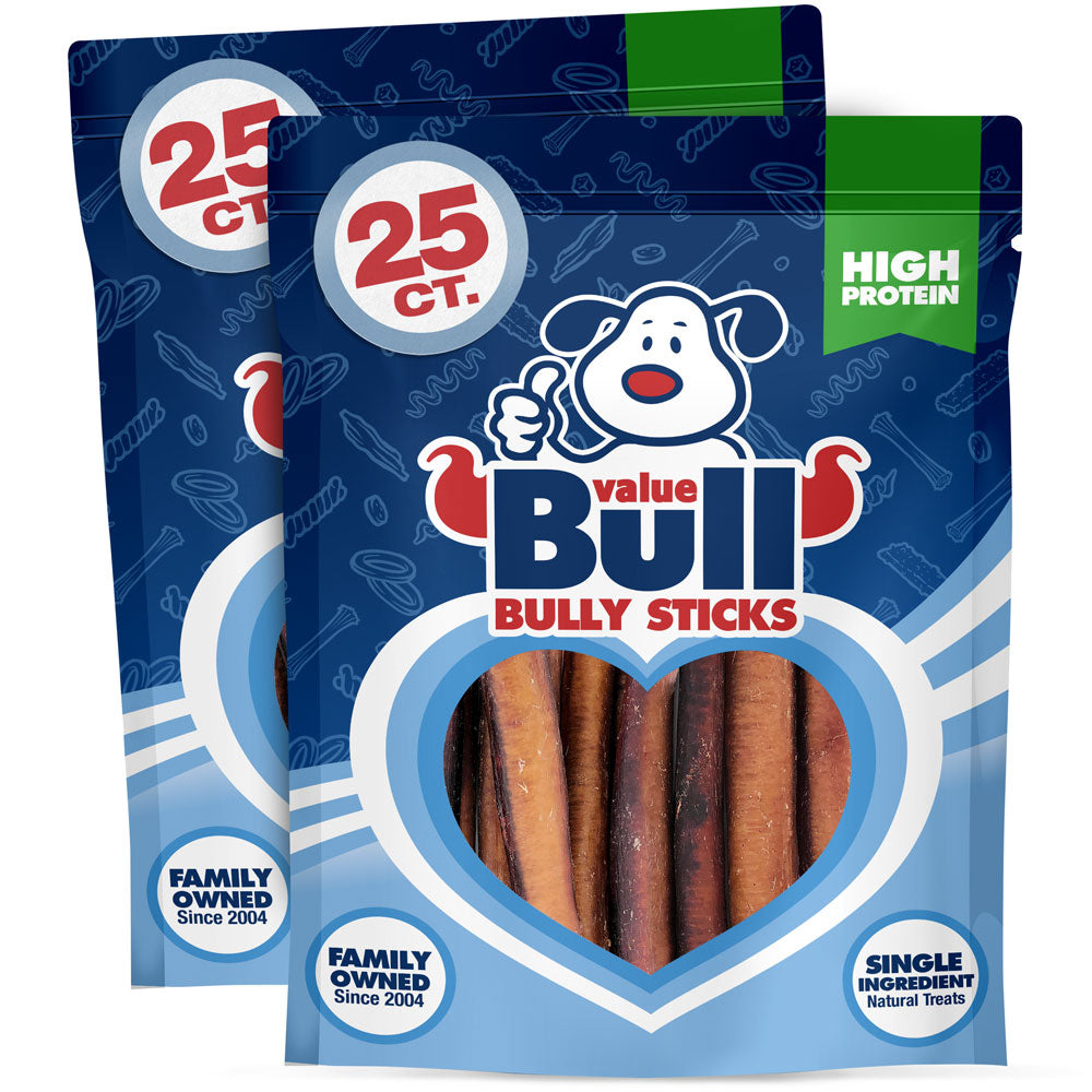 ブリースティック（乾燥牛肉棒）、ジャンボ6インチ、50本入り - 全天然犬用おやつ、100%ビーフピズル、単一原料、なめし革代替品