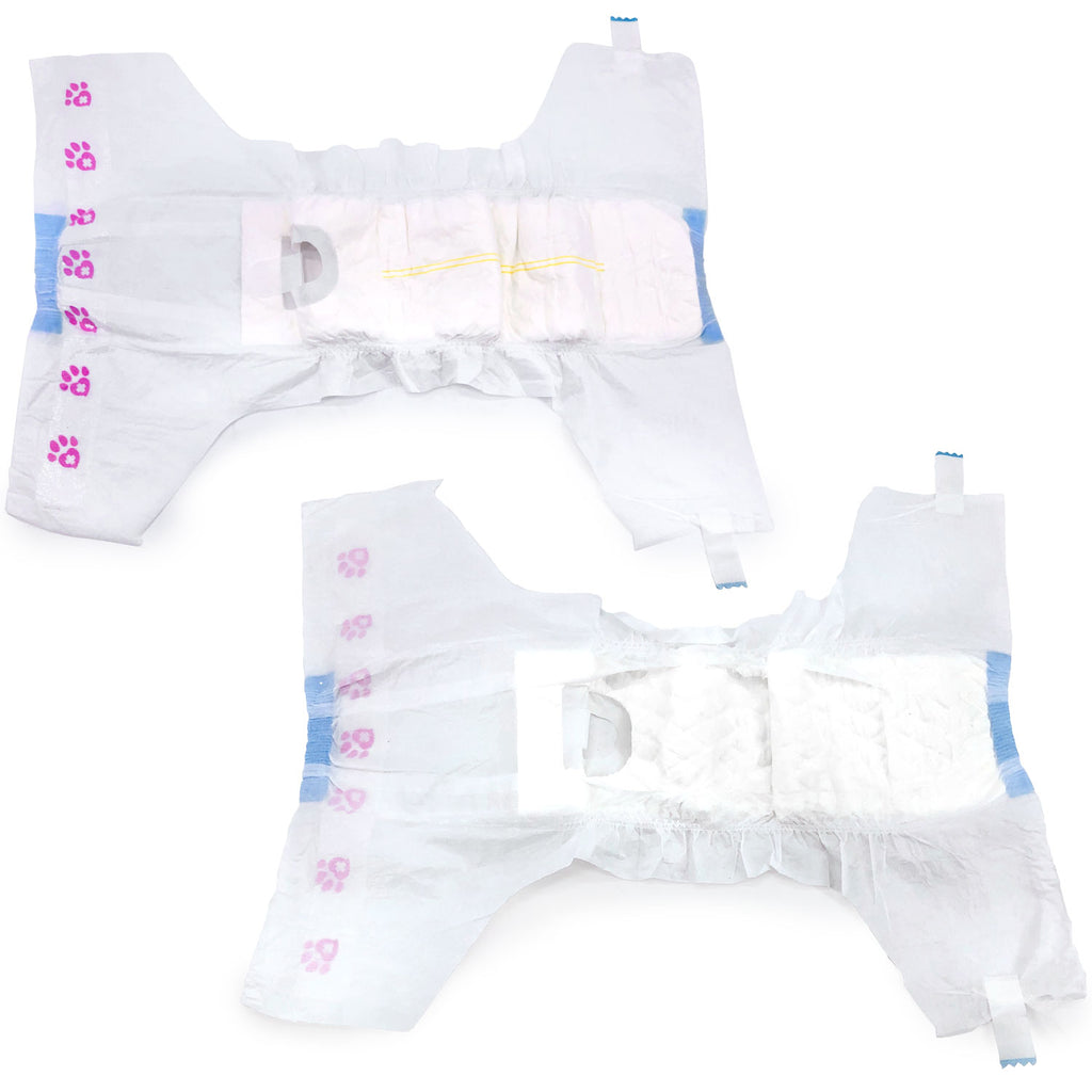バリューフレッシュ メス犬用使い捨ておむつ、XXラージ、288枚入り BULK PACK - 尾部穴付きフルカバー、引っ掛かり防止ファスナー、漏れ防止、おしっこインジケーター付き
